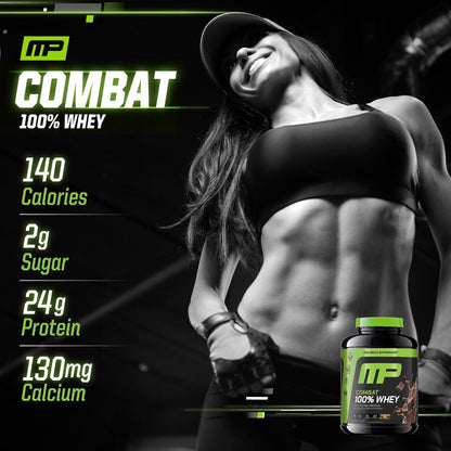 Musclepharm Combat 100% Whey Protein Powder, Chocolate Milk, Fast Recovery & Muscle Gain with Whey Protein Isolate, High Protein Powder for Women & Men, Gluten Free, 5 Lb, 70 Servings